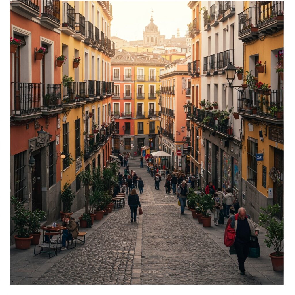 Se verían a varias personas caminando por una calle.
