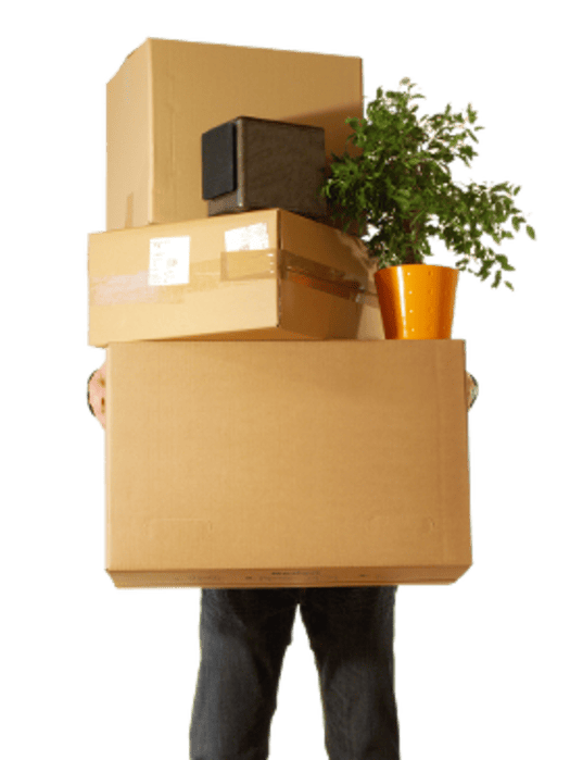 Persona cargando cajas